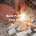 ferro rod fire starter igniting birch bark