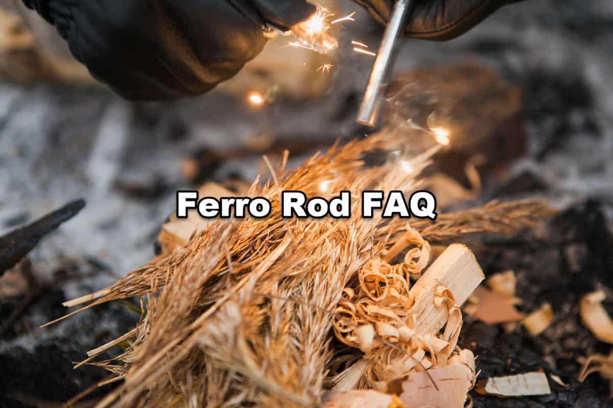 man starting fire with ferro rod