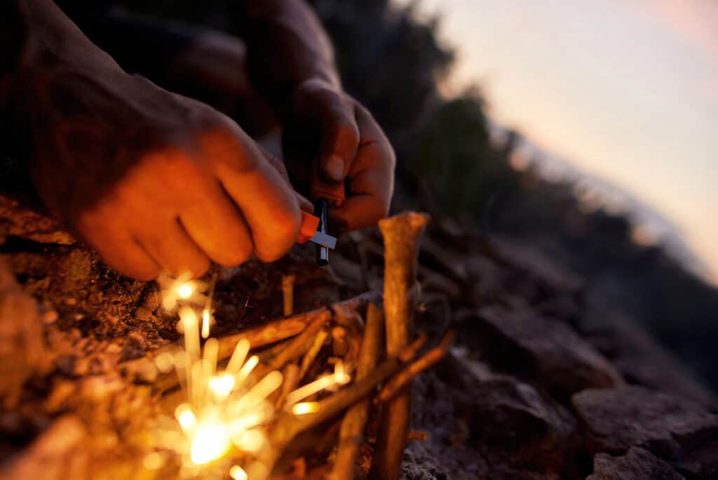 starting a fire